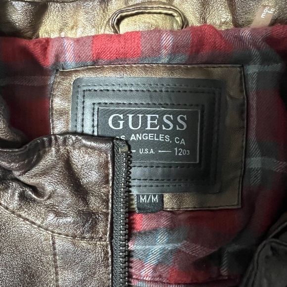 Guess Vintage Brown Leather Jacket - Picture 4 of 5